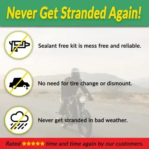 Stop & Go 5001 24 Piece Tubeless Mushroom Plug Tire Mobility Repair Kit & Air Compressor for Punctures & Flats on Car, Trucks, Trailers, & ATV (15 Plugs) - STOP (1)