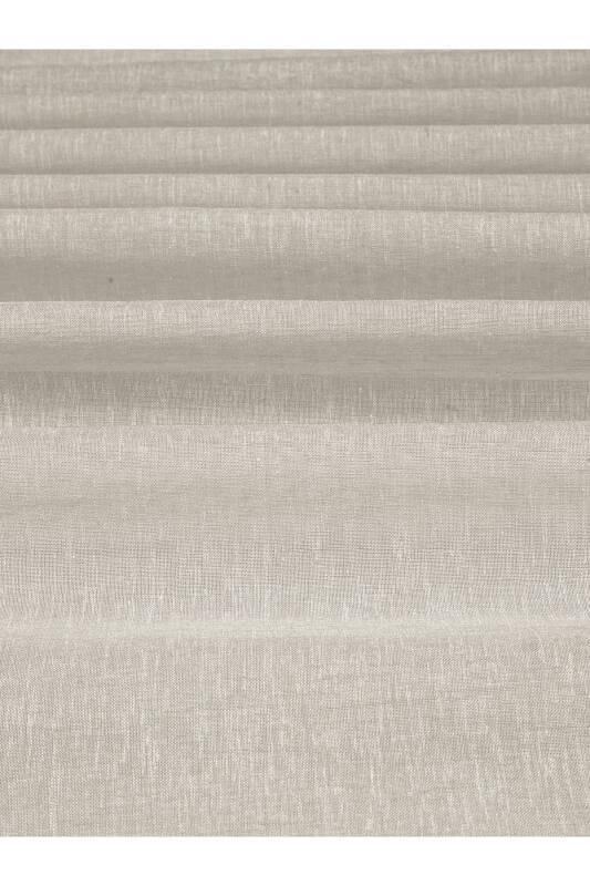 Штора из тюля высокого качества с эффектом льна, экстра-широкая, с оборками, льняного цвета - 2