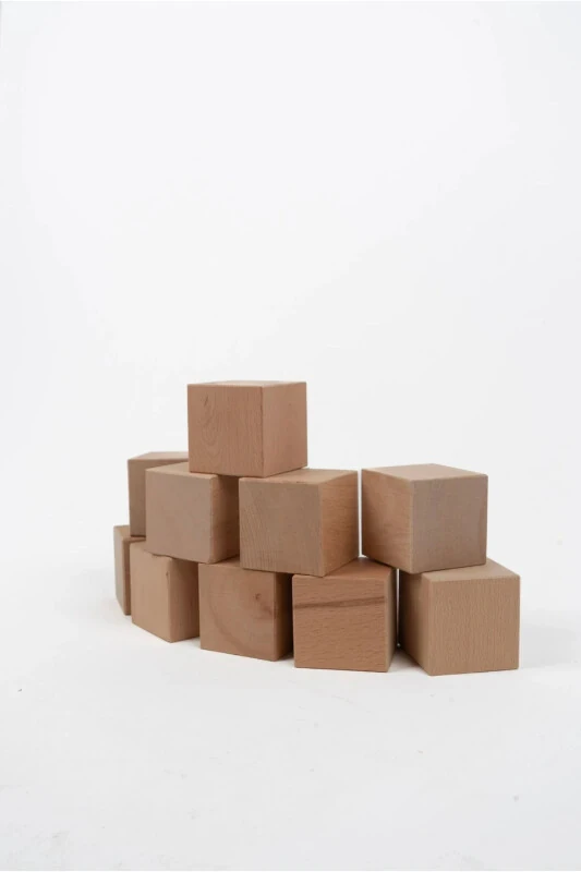 Store Yog'och Kubik Blok 2 Sm - 100 Dona - Tabiiy Yog'och Kubik - 1