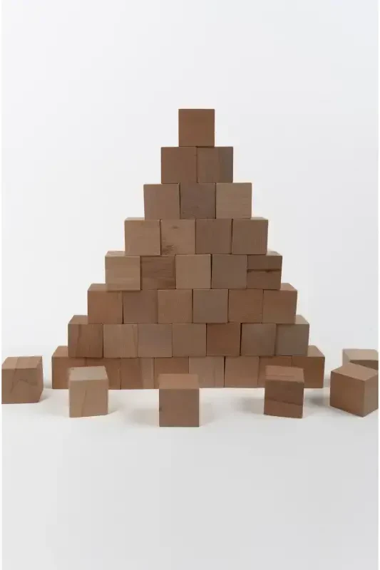 Store Yog'och Kubik Blok 2 Sm - 100 Dona - Tabiiy Yog'och Kubik - 4