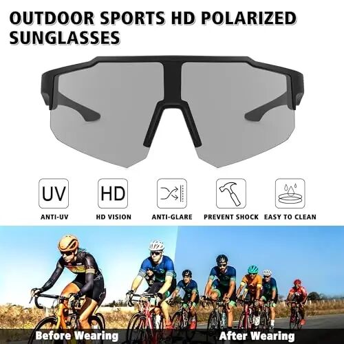 STORYCOAST Erkaklar va Ayollar uchun Polarizatsiyalangan Sport Quyosh Ko'zoynaklari Haydash Baliq Ovlash Velosiped Tog' Velosiped Quyosh Ko'zoynaklari UV400 Himoya - 2