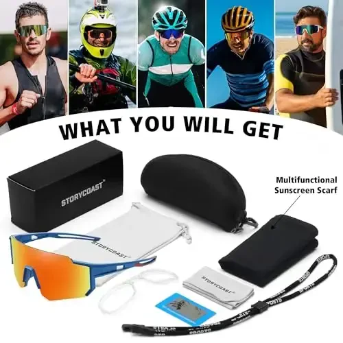 STORYCOAST Erkaklar va Ayollar uchun Polarizatsiyalangan Sport Quyoshdan Saqlaydigan Ko'zoynaklar, Haydash Baliq Ovi Velosiped Tog' Velosiped Ko'zoynaklari UV400 Himoya - 6