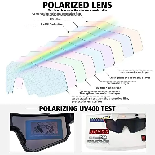 STORYCOAST Erkaklar va ayollar uchun polarlangan sport ko'zoynaklari, haydash, baliq ovlash, velosipedda tog 'velosipedlari uchun ko'zoynaklar UV400 himoyasi - 4