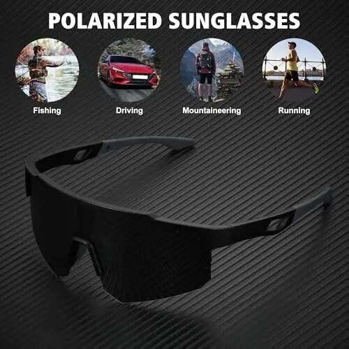 STORYCOAST Erkaklar va ayollar uchun polarlangan sport quyoshdan saqlaydigan ko'zoynaklar, haydash, baliq ovlash, velosipedda tog'da sayr qilish uchun quyoshdan saqlaydigan UV400 himoyasi - 6