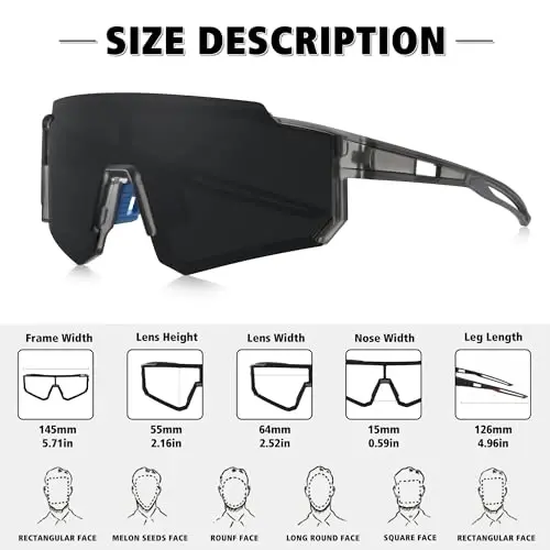 STORYCOAST Polarized Sports Sunglasses for Men Women,Driving Fishing Cycling Mountain Bike Sunglasses UV400 Protection - 3