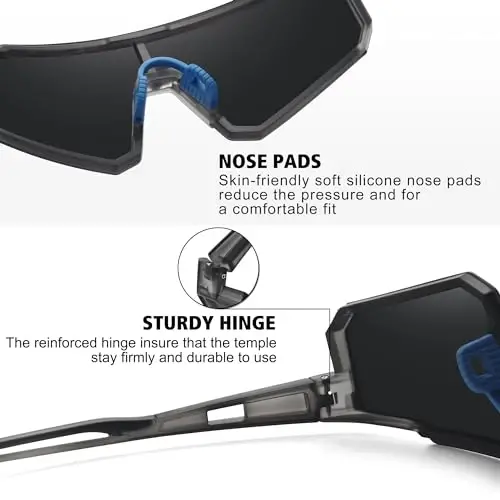 STORYCOAST Polarized Sports Sunglasses for Men Women,Driving Fishing Cycling Mountain Bike Sunglasses UV400 Protection - 4
