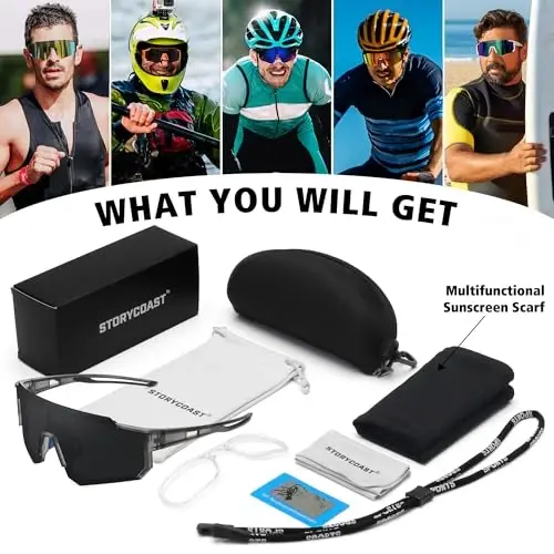 STORYCOAST Polarized Sports Sunglasses for Men Women,Driving Fishing Cycling Mountain Bike Sunglasses UV400 Protection - 6
