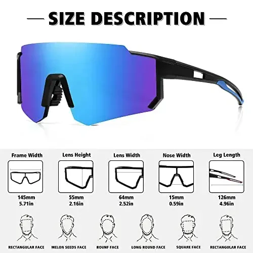 STORYCOAST Polarized Sports Sunglasses for Men Women,Driving Fishing Cycling Mountain Bike Sunglasses UV400 Protection - 3
