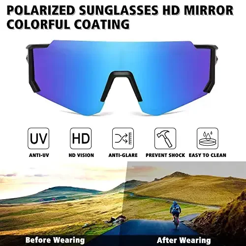 STORYCOAST Polarized Sports Sunglasses for Men Women,Driving Fishing Cycling Mountain Bike Sunglasses UV400 Protection - Modazone (1)