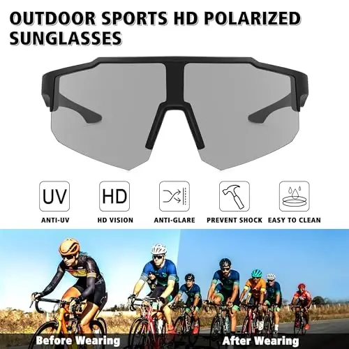 STORYCOAST Polarized Sports Sunglasses for Men Women,Driving Fishing Cycling Mountain Bike Sunglasses UV400 Protection - 2