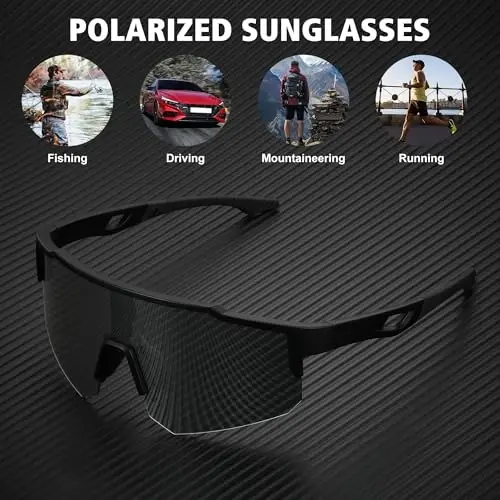 STORYCOAST Polarized Sports Sunglasses for Men Women,Driving Fishing Cycling Mountain Bike Sunglasses UV400 Protection - 6