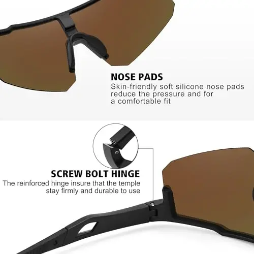 STORYCOAST Polarized Sports Sunglasses for Men Women,Driving Fishing Cycling Mountain Bike Sunglasses UV400 Protection - 4