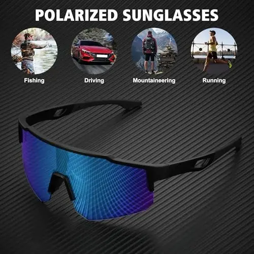STORYCOAST Polarized Sports Sunglasses for Men Women,Driving Fishing Cycling Mountain Bike Sunglasses UV400 Protection - 6