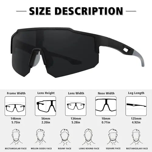 STORYCOAST Polarized Sports Sunglasses for Men Women,Driving Fishing Cycling Mountain Bike Sunglasses UV400 Protection - 3