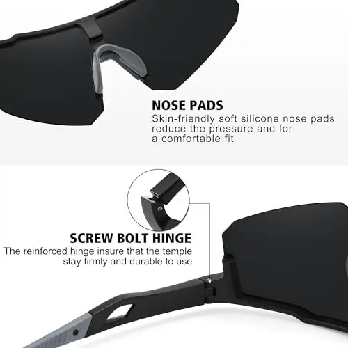 STORYCOAST Polarized Sports Sunglasses for Men Women,Driving Fishing Cycling Mountain Bike Sunglasses UV400 Protection - 4