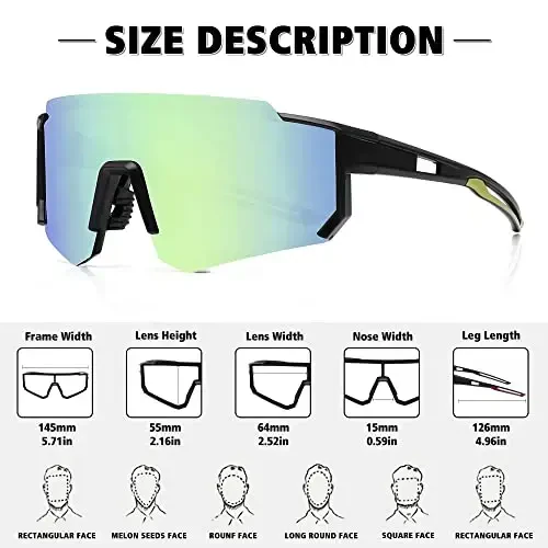 STORYCOAST Polarized Sports Sunglasses for Men Women,Driving Fishing Cycling Mountain Bike Sunglasses UV400 Protection - 3
