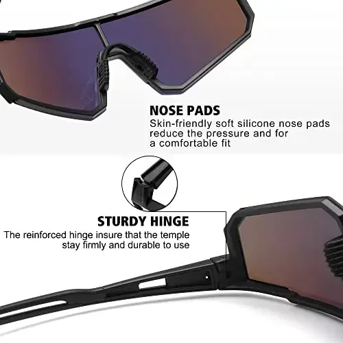 STORYCOAST Polarized Sports Sunglasses for Men Women,Driving Fishing Cycling Mountain Bike Sunglasses UV400 Protection - 4