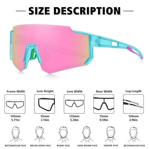 STORYCOAST Polarized Sports Sunglasses for Men Women,Driving Fishing Cycling Mountain Bike Sunglasses UV400 Protection - 3