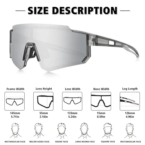 STORYCOAST Polarized Sports Sunglasses for Men Women,Driving Fishing Cycling Mountain Bike Sunglasses UV400 Protection - 3