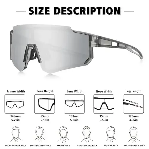 STORYCOAST Polarized Sports Sunglasses for Men Women,Driving Fishing Cycling Mountain Bike Sunglasses UV400 Protection - 3