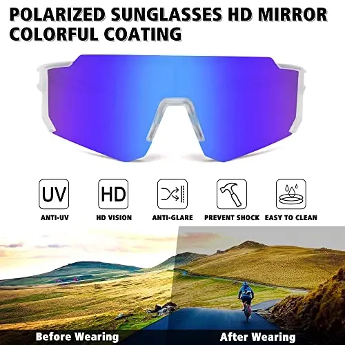 STORYCOAST Polarized Sports Sunglasses for Men Women,Driving Fishing Cycling Mountain Bike Sunglasses UV400 Protection - 2