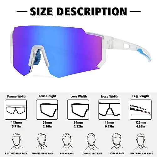 STORYCOAST Polarized Sports Sunglasses for Men Women,Driving Fishing Cycling Mountain Bike Sunglasses UV400 Protection - 3