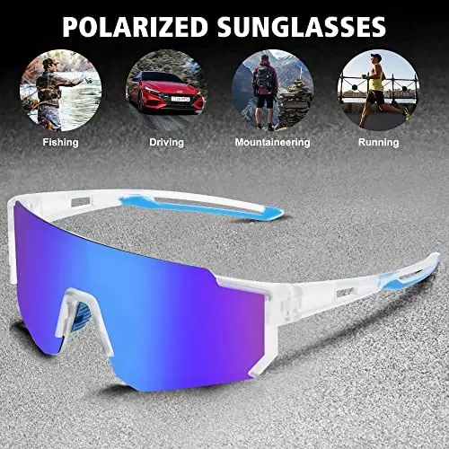STORYCOAST Polarized Sports Sunglasses for Men Women,Driving Fishing Cycling Mountain Bike Sunglasses UV400 Protection - 6