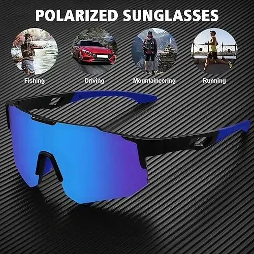 STORYCOAST Polarized Sports Sunglasses for Men Women,Driving Fishing Cycling Mountain Bike Sunglasses UV400 Protection - 6
