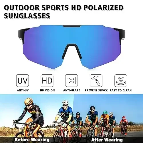 STORYCOAST Polarized Sports Sunglasses for Men Women,Driving Fishing Cycling Mountain Bike Sunglasses UV400 Protection - MODAZONE (1)