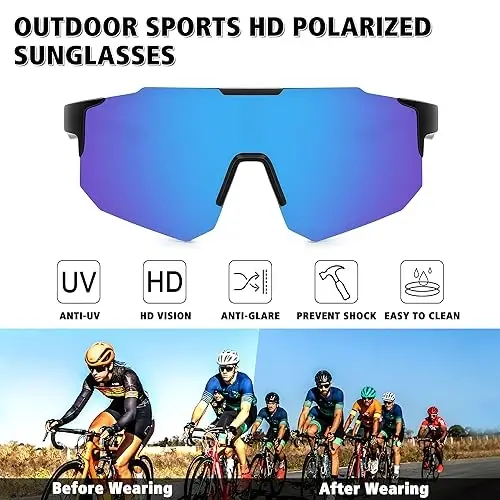 STORYCOAST Polarized Sports Sunglasses for Men Women,Driving Fishing Cycling Mountain Bike Sunglasses UV400 Protection - 2