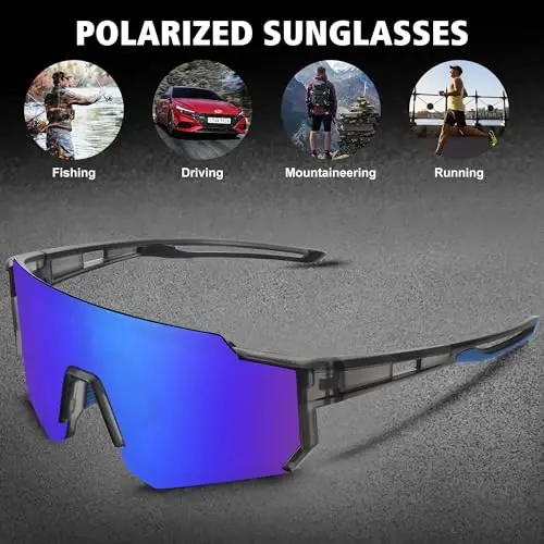 STORYCOAST Polarized Sports Sunglasses for Men Women,Driving Fishing Cycling Mountain Bike Sunglasses UV400 Protection - 5