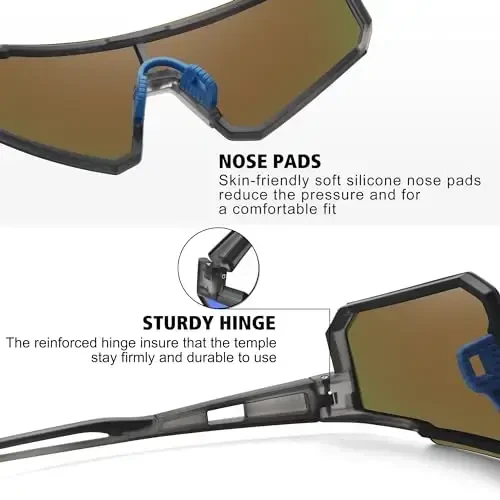 STORYCOAST Polarized Sports Sunglasses for Men Women,Driving Fishing Cycling Mountain Bike Sunglasses UV400 Protection - 4