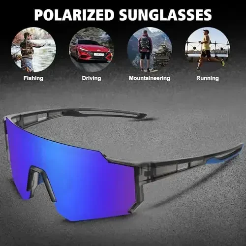 STORYCOAST Polarized Sports Sunglasses for Men Women,Driving Fishing Cycling Mountain Bike Sunglasses UV400 Protection - 5