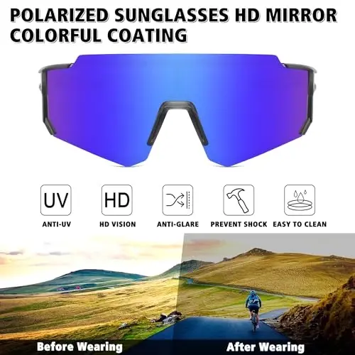 STORYCOAST Polarized Sports Sunglasses for Men Women,Driving Fishing Cycling Mountain Bike Sunglasses UV400 Protection - Modazone (1)