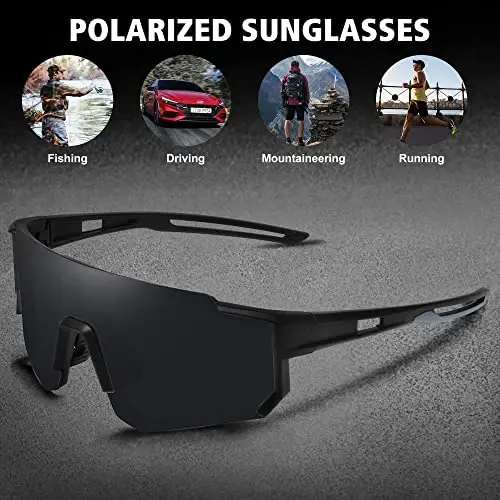 STORYCOAST Polarized Sports Sunglasses for Men Women,Driving Fishing Cycling Mountain Bike Sunglasses UV400 Protection - 6