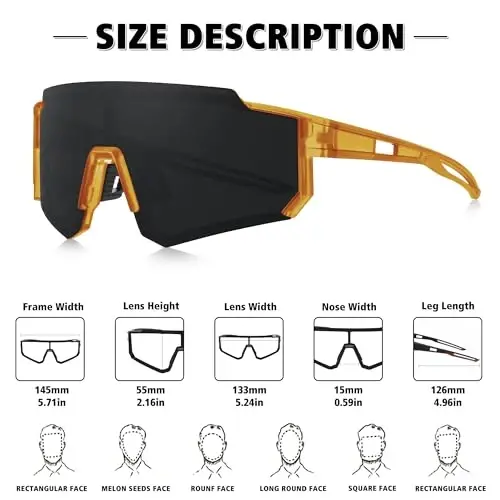 STORYCOAST Polarized Sports Sunglasses for Men Women,Driving Fishing Cycling Mountain Bike Sunglasses UV400 Protection - 3