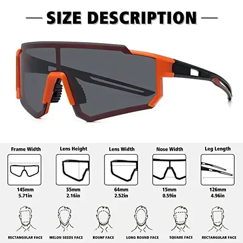 STORYCOAST Polarized Sports Sunglasses for Men Women,Driving Fishing Cycling Mountain Bike Sunglasses UV400 Protection - 3