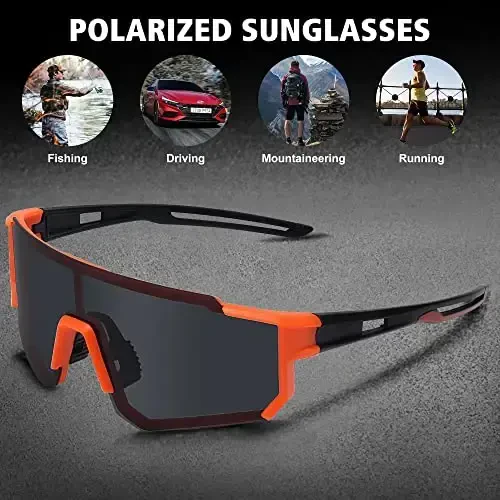 STORYCOAST Polarized Sports Sunglasses for Men Women,Driving Fishing Cycling Mountain Bike Sunglasses UV400 Protection - 6