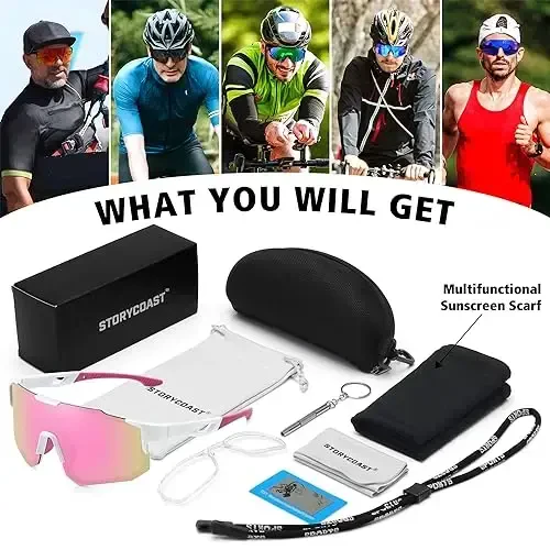 STORYCOAST Polarized Sports Sunglasses for Men Women,Driving Fishing Cycling Mountain Bike Sunglasses UV400 Protection - 7
