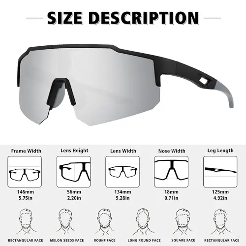 STORYCOAST Polarized Sports Sunglasses for Men Women,Driving Fishing Cycling Mountain Bike Sunglasses UV400 Protection - 3