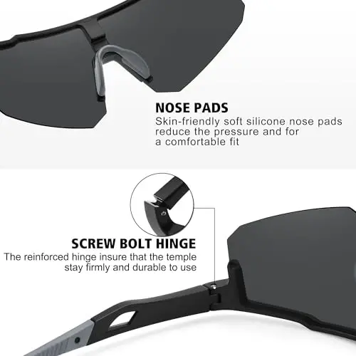 STORYCOAST Polarized Sports Sunglasses for Men Women,Driving Fishing Cycling Mountain Bike Sunglasses UV400 Protection - 4