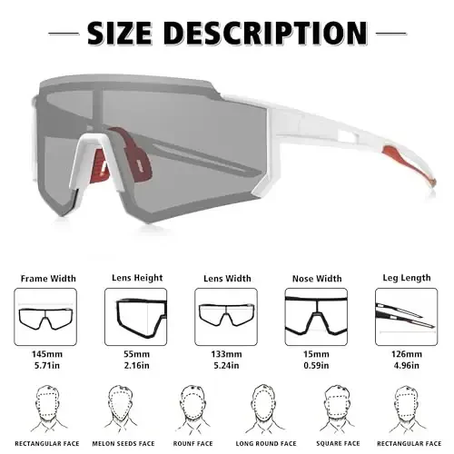 STORYCOAST Polarized Sports Sunglasses for Men Women,Driving Fishing Cycling Mountain Bike Sunglasses UV400 Protection - 4