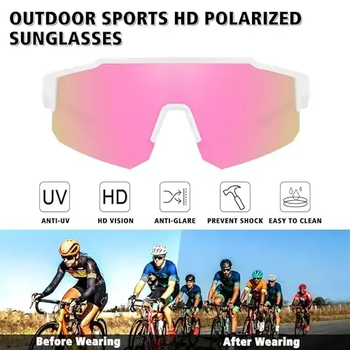 STORYCOAST Polarized Sports Sunglasses for Men Women,Driving Fishing Cycling Mountain Bike Sunglasses UV400 Protection - 2