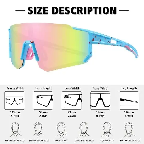 STORYCOAST Polarized Sports Sunglasses for Men Women,Driving Fishing Cycling Mountain Bike Sunglasses UV400 Protection - 3