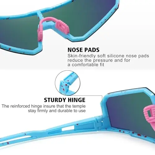 STORYCOAST Polarized Sports Sunglasses for Men Women,Driving Fishing Cycling Mountain Bike Sunglasses UV400 Protection - 4