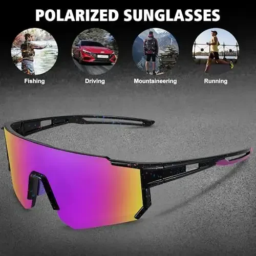STORYCOAST Polarized Sports Sunglasses for Men Women,Driving Fishing Cycling Mountain Bike Sunglasses UV400 Protection - 5