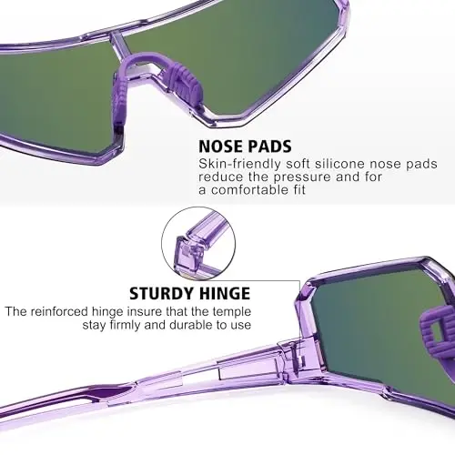 STORYCOAST Polarized Sports Sunglasses for Men Women,Driving Fishing Cycling Mountain Bike Sunglasses UV400 Protection - 4