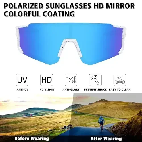 STORYCOAST Polarized Sports Sunglasses for Men Women,Driving Fishing Cycling Mountain Bike Sunglasses UV400 Protection - 2