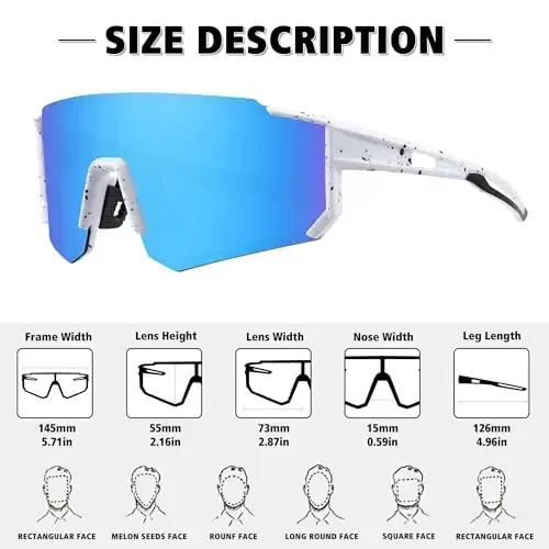 STORYCOAST Polarized Sports Sunglasses for Men Women,Driving Fishing Cycling Mountain Bike Sunglasses UV400 Protection - 3