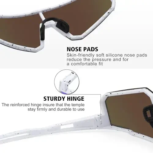 STORYCOAST Polarized Sports Sunglasses for Men Women,Driving Fishing Cycling Mountain Bike Sunglasses UV400 Protection - 4